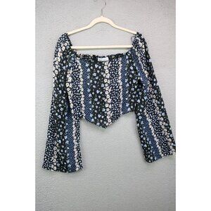 Sadie & Sage Long Belled Sleeves Cropped Top-Large-New w/Tags-Whimsigoth
